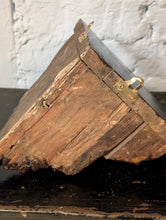 Load image into Gallery viewer, Antique Carved Wooden Corner Wall Brackets Pair - Gothic Revival Grotesque Mask Corbels - 21cm Tall x 23cm