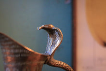 Load image into Gallery viewer, Vintage Engraved Indian Ewer Jug - Cobra Handle - Floral Bird Etched Pitcher