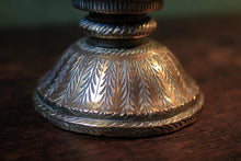 Load image into Gallery viewer, Vintage Engraved Indian Ewer Jug - Cobra Handle - Floral Bird Etched Pitcher