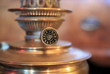 Load image into Gallery viewer, Vintage Brass Oil Lamp With Clear Glass Chimney – Globe Lighting Burner – Working Kerosene Table Lamp