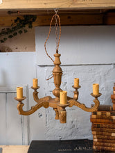 Load image into Gallery viewer, Vintage Giltwood 6-Arm Chandelier - French Rococo Revival Ceiling Light - 53cm Dia - Rewired