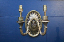 Load image into Gallery viewer, Pair Of Vintage Brass Ram Head Wall Sconces –Two-Arm Wall Lights – Hollywood Regency - Art Deco