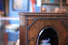 Load image into Gallery viewer, Antique Oak Smoker’s Cabinet With Oval Glazed Door - Tobacco Cabinet - 17 x 22 x 30.5 cm