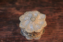 Load image into Gallery viewer, Antique Ornate Embossed Brass Pill Box / Trinket Box - Floral Scrollwork - Jewelry Ring Box - 6.8 cm