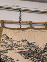Load image into Gallery viewer, Vintage Salzburg Scenic Tapestry Wall Hanging - Black & Cream Toile Landscape - 115 x 72 cm