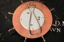 Load image into Gallery viewer, Vintage Ship’s Wheel Wall Barometer - Nautical Brass & Wood - Working - 20 Cm / 7 7/8"