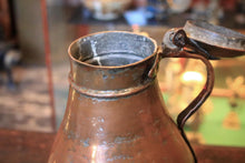 Load image into Gallery viewer, Antique Large Copper Lidded Water Jug - Rustic Farmhouse Ewer Pitcher - 41cm / 16.1in