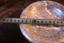 Load image into Gallery viewer, Antique Marble Tazza Pedestal Dish - Neoclassical Vanity Trinket Bowl - 14cm Diameter x 10cm Tall