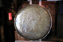 Load image into Gallery viewer, Vintage Hand-Engraved Brass Tray - Figural Birds & Floral Arabesque - 43cm / 17" Diameter
