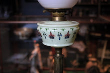Load image into Gallery viewer, Victorian Oil Lamp With Opaline Globe Shade - Banford England Burner - 66 Cm / 26 In