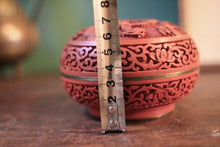 Load image into Gallery viewer, Vintage 1970's Chinese Red Cinnabar And Enamel Lidded Jar