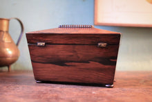 Load image into Gallery viewer, Antique Georgian Rosewood Tea Caddy - C.1810 - 20 X 11 X 13 Cm
