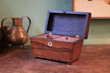 Load image into Gallery viewer, Antique Georgian Rosewood Tea Caddy - C.1810 - 20 X 11 X 13 Cm