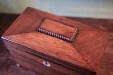 Load image into Gallery viewer, Antique Georgian Rosewood Tea Caddy - C.1810 - 20 X 11 X 13 Cm