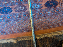 Load image into Gallery viewer, 6'2" x 4'2" - Vintage Pakistani Bokhara Hand-Knotted Wool Rug - Rust Brown & Indigo Blue - 188 x 128 cm