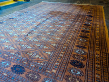 Load image into Gallery viewer, 6'2" x 4'2" - Vintage Pakistani Bokhara Hand-Knotted Wool Rug - Rust Brown & Indigo Blue - 188 x 128 cm