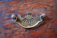 Load image into Gallery viewer, Antique Early 20th Century Card Index Filing Cabinet - 4 Drawer Wooden Desktop File - Brass Handles - 39 x 28 x 50 cm