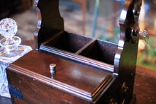 Load image into Gallery viewer, Vintage Locking Tantalus Decanter Box With Key - Cut Glass Decanters & Tumblers