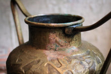 Load image into Gallery viewer, Antique Ottoman Islamic Embossed Brass Urn Vase - Arabic Calligraphy - Double Loop Handles - 34cm / 13.4in