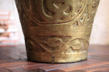 Load image into Gallery viewer, Antique Ottoman Islamic Embossed Brass Urn Vase - Arabic Calligraphy - Double Loop Handles - 34cm / 13.4in