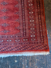 Load image into Gallery viewer, 5'7" x 3'0" - Vintage Afghan Turkmen Bokhara Hand Knotted Wool Rug - Rust Red & Geometric Motifs - 169 x 92 cm
