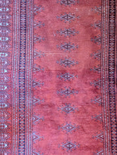 Load image into Gallery viewer, 5'7" x 3'0" - Vintage Afghan Turkmen Bokhara Hand Knotted Wool Rug - Rust Red & Geometric Motifs - 169 x 92 cm