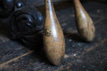 Load image into Gallery viewer, Antique Pair Of Wooden Indian Clubs - “Gold Medal” - Physical Culture Gym Decor - 48 cm (18.9")