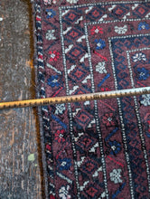 Load image into Gallery viewer, 4'10" X 3'0" - Vintage Afghan Baluch Hand-Knotted Wool Prayer Rug - Madder Red, Camel & Indigo - 148 X 92 Cm