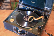 Load image into Gallery viewer, Antique Victrola Portable Wind-Up Gramophone - Working - 40.5 X 35 X 18 Cm