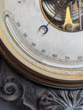 Load image into Gallery viewer, Antique Working Aneroid Barometer - Carved Lion Head Black Forest Style Wall Barometer - 32 X 58 Cm
