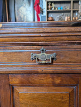 Load image into Gallery viewer, Antique Mahogany Pedestal Desk - English Paneled Writing Table - 135 x 75 x 50 cm