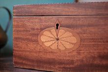 Load image into Gallery viewer, Antique Georgian Inlaid Wooden Tea Caddy - 23 x 12 x 14 cm (9.1" x 4.7" x 5.5")
