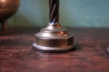 Load image into Gallery viewer, Pair Vintage Barley Twist Brass Candlesticks - Twisted Column Taper Holders - 21 cm / 8.3 in