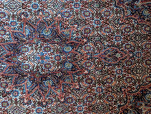 Load image into Gallery viewer, 3'2" x 4'11" - Vintage Hand-Knotted Wool Medallion Rug - Ruby Red & Cobalt - 97 x 151 cm