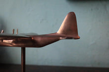 Load image into Gallery viewer, Vintage C.1950's Brass Aircraft Model On Stand - Aviation Desk Sculpture - Hercules - 28 Cm Wingspan