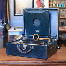 Load image into Gallery viewer, Antique Victrola Portable Wind-Up Gramophone - Working - 40.5 X 35 X 18 Cm