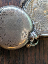 Load image into Gallery viewer, Antique Silver Sovereign Case - Circular Pocket Coin Holder With Hinged Cover