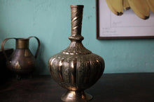 Load image into Gallery viewer, Vintage Engraved Indian Brass Surahi Vase Bottle – 26cm