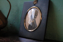 Load image into Gallery viewer, Antique Georgian Silhouette Portrait Miniature – Lady In Bonnet – Ebonised Frame 13 x 14.5 cm