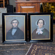 Load image into Gallery viewer, Pair Of Antique Victorian Pastel Portraits - Husband & Wife - 39 x 49 cm Framed