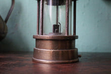 Load image into Gallery viewer, Antique Miners Lamp - Brass & Steel Colliery Lamp