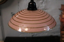 Load image into Gallery viewer, Vintage Pink Glass Pendant Light - Art Deco Style Ceiling Lamp - Rewired E27 With Twisted Cord