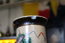 Load image into Gallery viewer, Antique Chinese Crackle Glaze Vase - Hand Painted Figures & Horses - Early 20th Century Decorative Ceramic