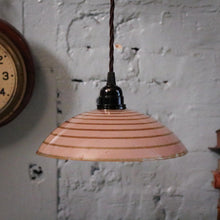 Load image into Gallery viewer, Vintage Pink Glass Pendant Light - Art Deco Style Ceiling Lamp - Rewired E27 With Twisted Cord