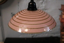 Load image into Gallery viewer, Vintage Pink Glass Pendant Light - Art Deco Style Ceiling Lamp - Rewired E27 With Twisted Cord