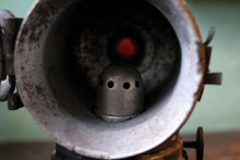 Load image into Gallery viewer, Antique Early 20th Century Carriage / Automobile Lamp - Red Glass Lens - 21 cm Tall