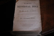 Load image into Gallery viewer, Antique Victorian Family Devotional Bible – Rev. Matthew Henry - Leather Bound