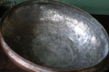 Load image into Gallery viewer, Antique Copper Lidded Serving Dish – Hand Beaten Metal Tureen With Twin Handles – 28 x 16 x 15 cm / 11” x 6.3” x 5.9”