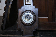 Load image into Gallery viewer, Antique Oak Barometer Thermometer – English Wall Weather Station – Beaded Case – 53 cm / 20.9”