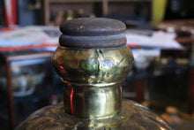Load image into Gallery viewer, Large Vintage Indian Brass Ribbed Vessel – Sculptural Bottle Form – 34cm Tall